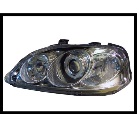 Set Of Headlamps Angel Eyes Honda Civic 1999-2001 Chromed