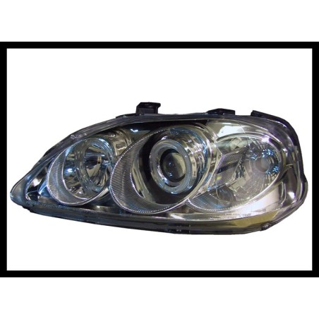 Set Of Headlamps Angel Eyes Honda Civic 1999-2001 Chromed