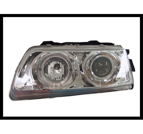 Set Of Headlamps Angel Eyes Honda CRX 1988, Chromed