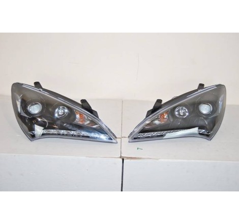 Faros delanteros Hyundai Genesis 2p, Black, Luz de dia