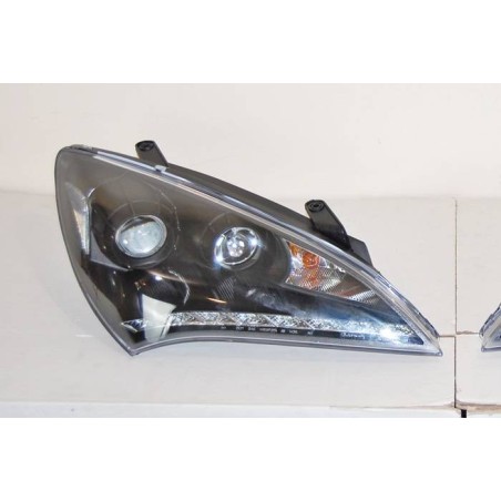 Faros delanteros Hyundai Genesis 2p, Black, Luz de dia
