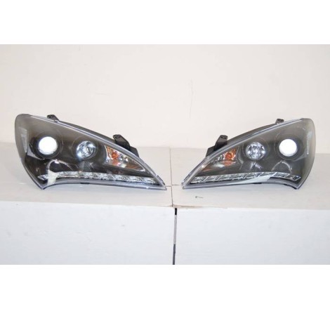 Faros delanteros Hyundai Genesis 2p, Black, Luz de dia
