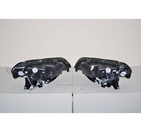 Set Of Headlamps Angel Eyes BMW X5 2001, Chromed.