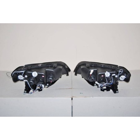 Set Of Headlamps Angel Eyes BMW X5 2001, Chromed.