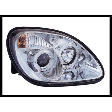 Set Of Headlamps Angel Eyes Mercedes SLK 1996, Chromed