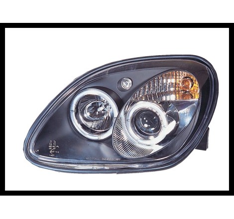 Set Of Headlamps Angel Eyes Mercedes SLK 1996, Black