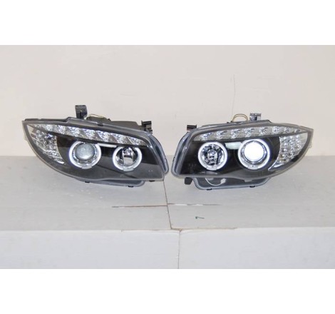 Set Of Headlamps Day Light BMW E87 2007-2011 Black & Blinker Led