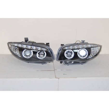 Set Of Headlamps Day Light BMW E87 2007-2011 Black & Blinker Led