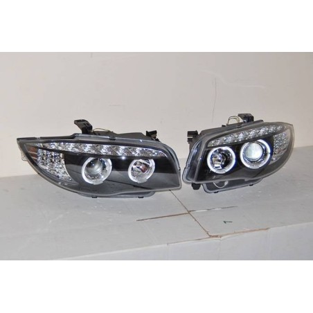 Set Of Headlamps Day Light BMW E87 2007-2011 Black & Blinker Led