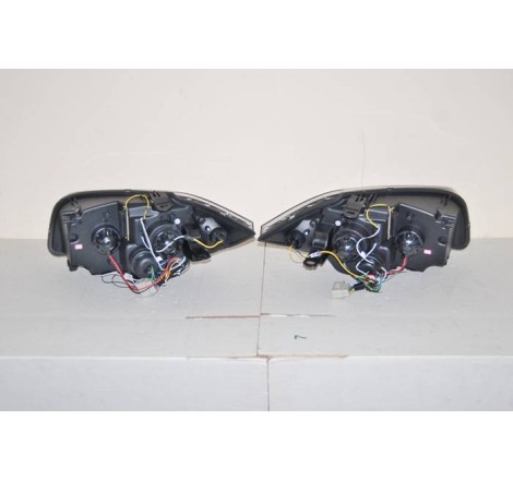 Set Of Headlamps Day Light BMW E87 2007-2011 Black & Blinker Led