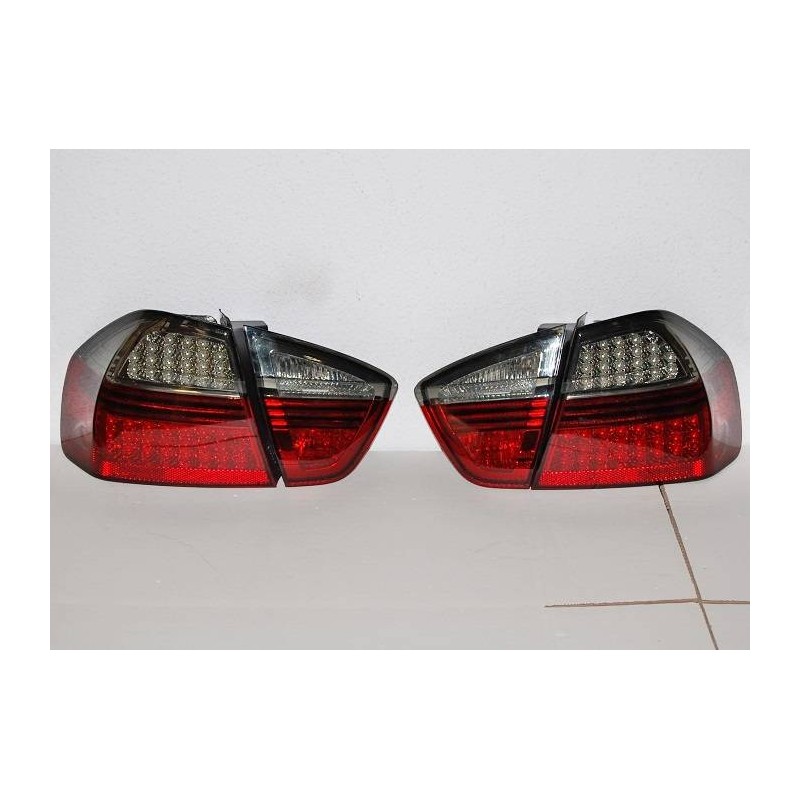 SET OF REAR TAIL LIGHTS BMW E90 2005 4-DOOR LED RED/SMOKED