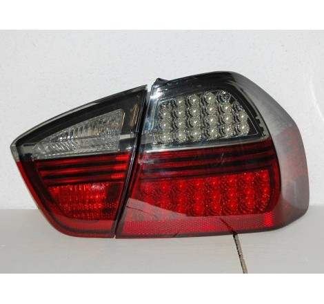 Set Of Rear Tail Lights BMW E90 2005 4-Door Led Red/Smoked