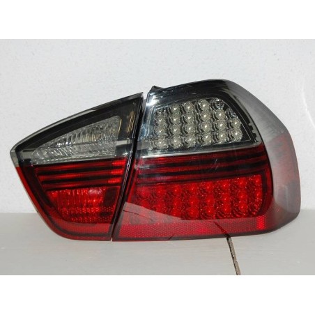 Set Of Rear Tail Lights BMW E90 2005 4-Door Led Red/Smoked