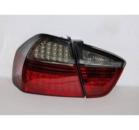 Set Of Rear Tail Lights BMW E90 2005 4-Door Led Red/Smoked