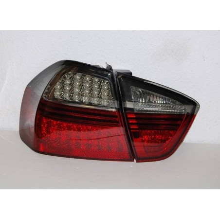 Set Of Rear Tail Lights BMW E90 2005 4-Door Led Red/Smoked