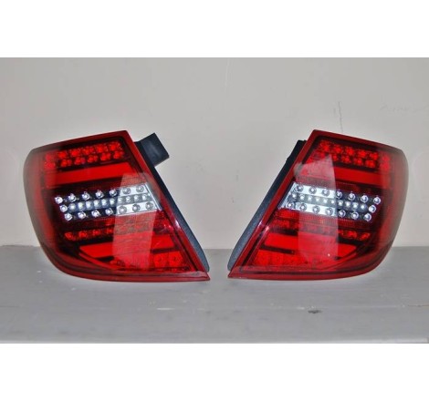 Set Of Rear Tail Lights Mercedes W204 2011-2014 Led Red Clear
