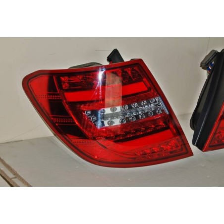 Set Of Rear Tail Lights Mercedes W204 2011-2014 Led Red Clear