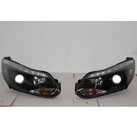 Set Of Headlamps Day Light Ford Focus 2011-2014, Blinker Led, Black