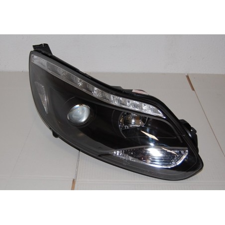 Set Of Headlamps Day Light Ford Focus 2011-2014, Blinker Led, Black