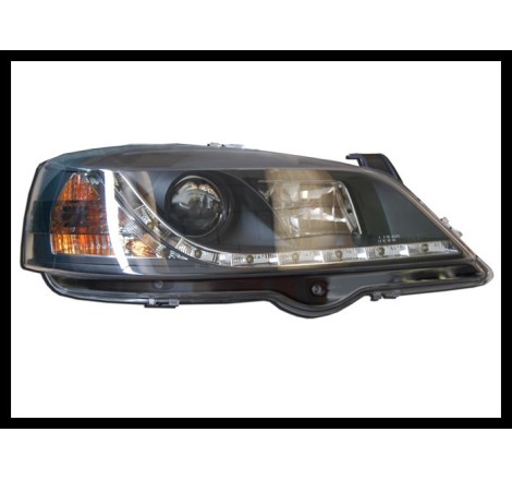 Set Of Headlamps Day Light Opel Astra G, Model II Black