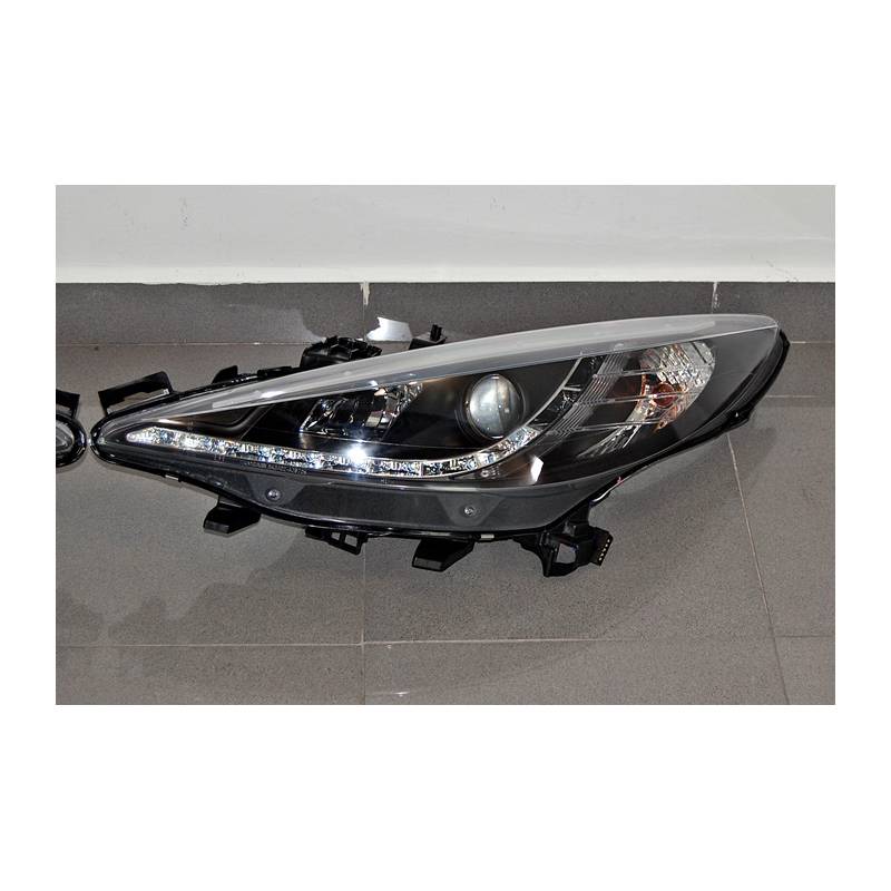 Set Of Headlamps Day Light Peugeot 207 Black Eurolineas Personales