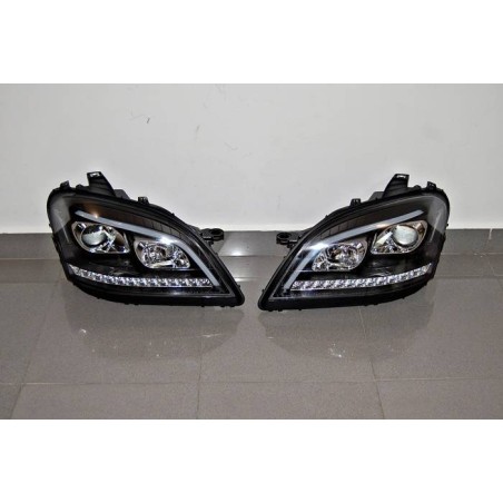 Set Of Headlamps Day Light Mercedes W164 05-08 Led sequential flashing Black