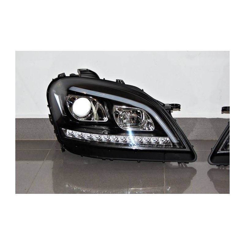 Set Of Headlamps Day Light Mercedes W164 05-08 Led sequential flashing Black