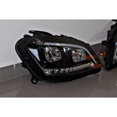 Set Of Headlamps Day Light Mercedes W164 05-08 Led sequential flashing Black