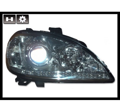 Set Of Headlamps Day Light Mercedes W163 4-Door 2002-2004 Chromed