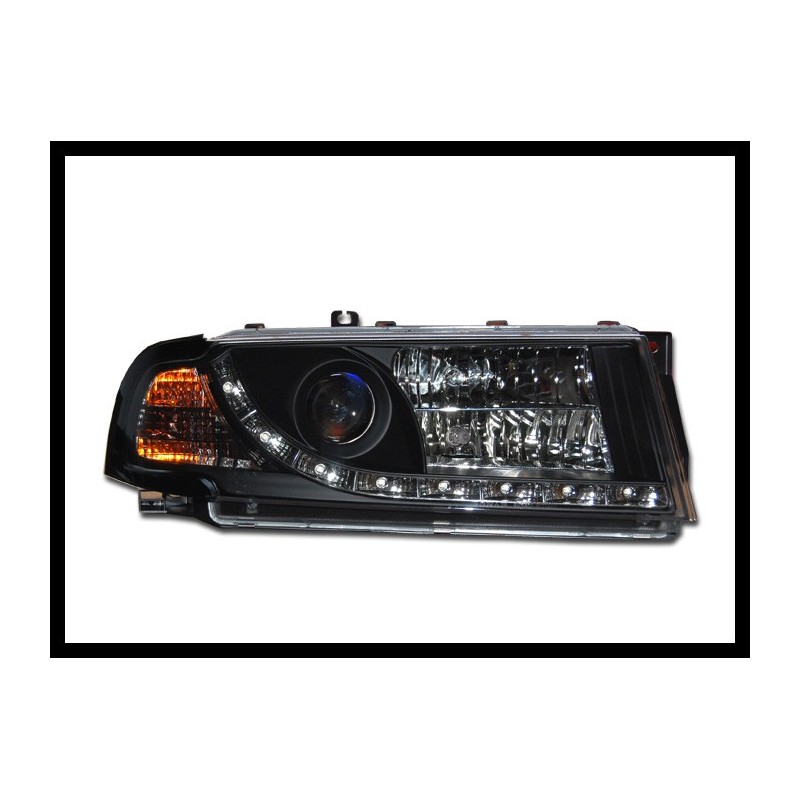 Faros Delanteros Luz De Dia Skoda Octavia '01-04 Black