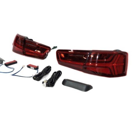 Set Of Rear Tail Lights Audi A6 Sedan 2011-2015 Look 2016 Red