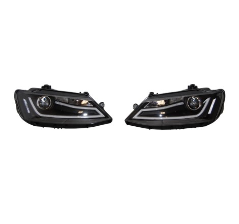 Set Of Headlamps Day Light Volkswagen Jetta 11 Black