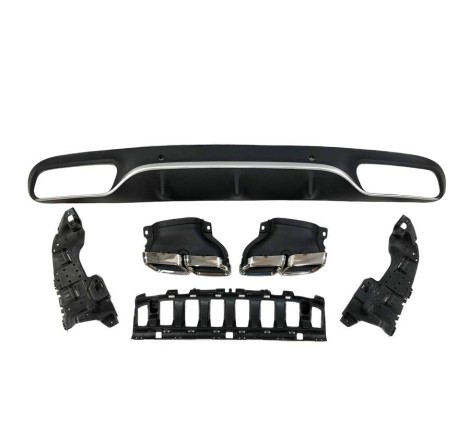 Rear Diffuser Mercedes W205 2014-2018 Coupe Look AMG C63 ABS