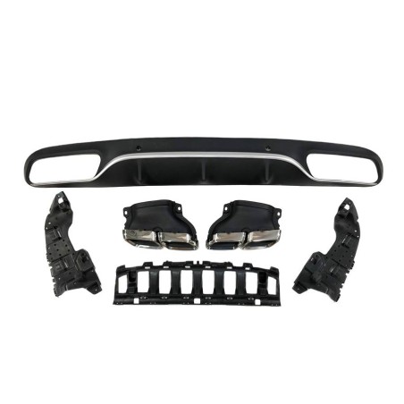 Rear Diffuser Mercedes W205 2014-2018 Coupe Look AMG C63 ABS