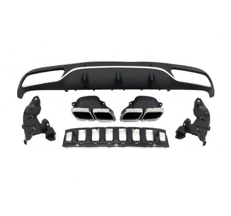 Rear Diffuser Mercedes W205 2014-2018 Coupe Look AMG C63 ABS