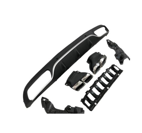 Rear Diffuser Mercedes W205 2014-2018 Coupe Look AMG C63 ABS
