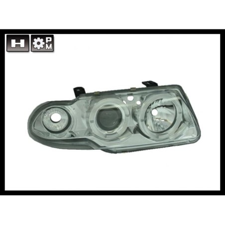 Set Of Headlamps Angel Eyes Opel Astra F 1995 Chromed