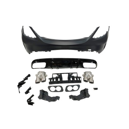 HECKSTOßSTANGE HECKSCHÜRZE Mercedes W205 2014-2018 4P Look C43 Tailpipes