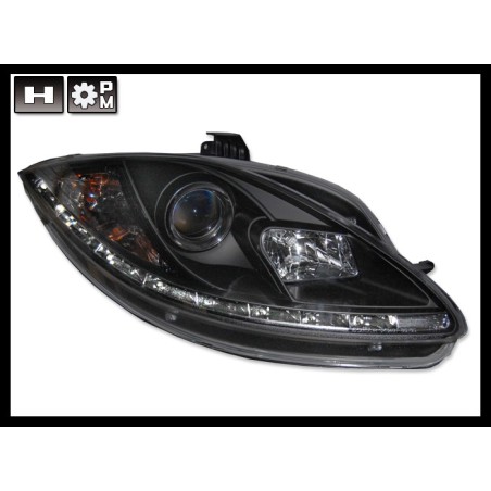 Set Of Headlamps Day Light Seat Leon 2005-2008 Black