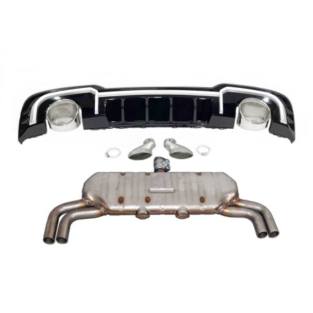 HECKANSATZ HECKSPOILER DIFFUSOR Audi A3 Sportback 2016-2019 LOOK RS3 EXHAUST