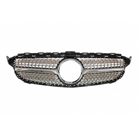 FRONT GRILL Mercedes W205 2014-2018 LOOK DIAMOND Chromed