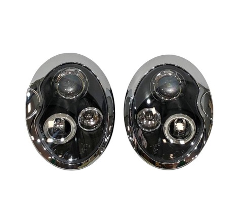 Set of headlamps angel eyes Mini 2001-2005 black