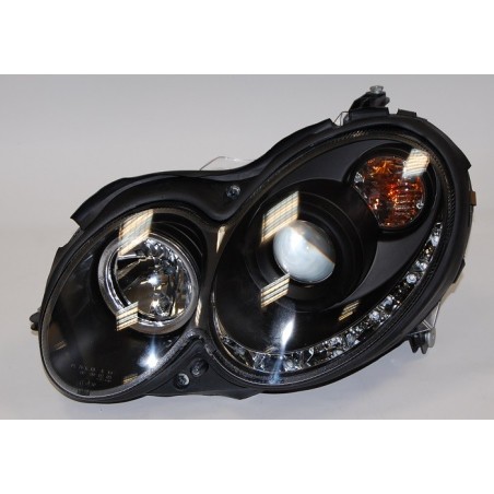 Set Of Headlamps Day Light Mercedes CLK W209 2004-2009 Black