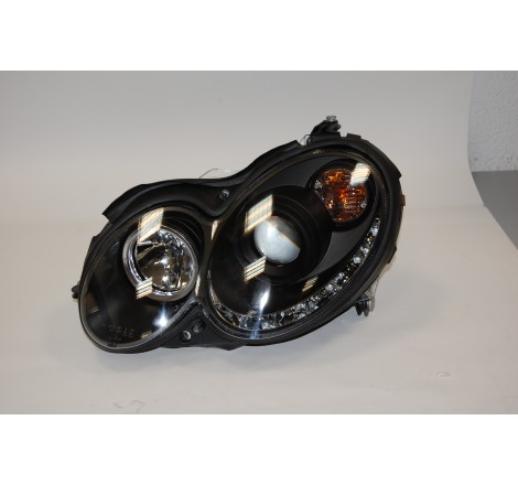 Set Of Headlamps Day Light Mercedes CLK W209 2004-2009 Black