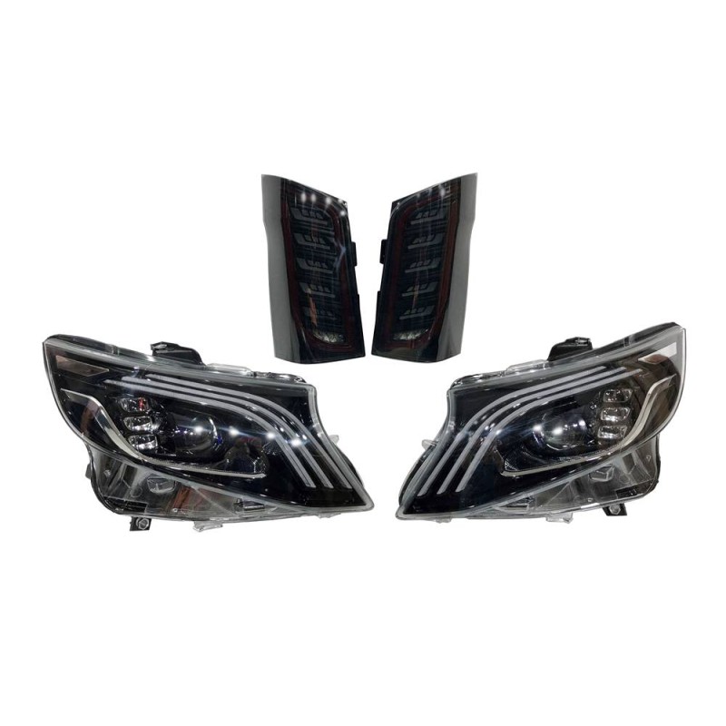 SET OF HEADLAMPS AND REAR TAIL LIGHTS MERCEDES Vito 260 2016-2020 Look Mayback