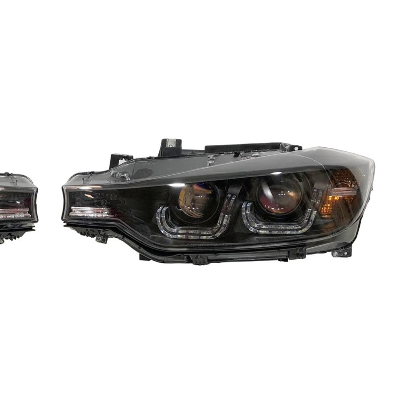 SET OF HEADLAMPS ANGEL EYES BMW F30 / F31 BLACK