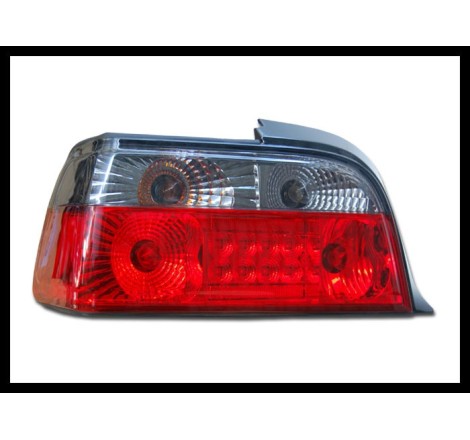 Set Of Rear Tail Lights BMW E36 1992-1998 2-Door Led Chromed & Red