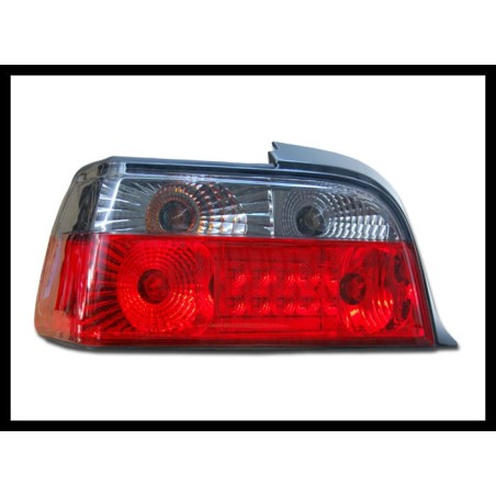 Set Of Rear Tail Lights BMW E36 1992-1998 2-Door Led Chromed & Red