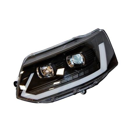 Set Of Headlamps Day Light Volkswagen T5 09-16 Xenon DRL Black