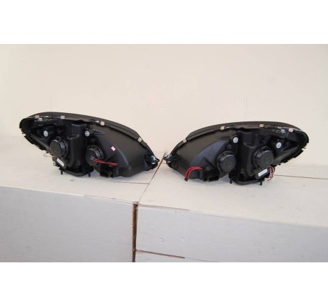 Set Of Headlamps Day Light Mercedes W204 2007-2010 Black Flashing Led